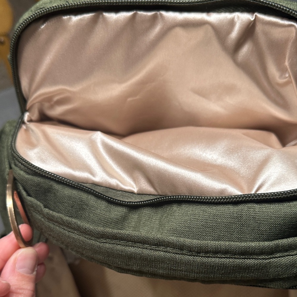 Ju-Ju-Be Be Right Olive Backpack diaper bag  with Gold Accents - Picture 7 of 12
